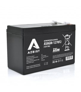 Акумулятор AZBIST Super AGM ASAGM-1270F2, Black Case, 12V 7.0Ah (151 х 65 х 94 (100)) Q10