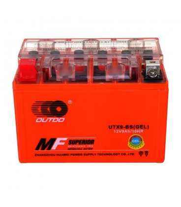 Мотоакумулятор OUTDO (Maxion) UTX9-BS GEL, 12V 9 Ah (150 х 87 х 105), Orange, Q8