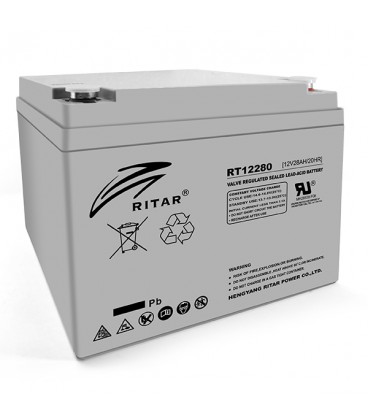 Акумуляторна батарея AGM RITAR RT12280, Gray Case, 12V 28Ah (166х178х125)