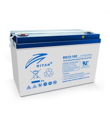 Акумуляторна батарея GEL RITAR DG12-100, Gray Case, 12V 100.0Ah ( 328 х 172 х 215 (220) ) Q1/36