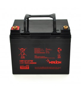 Акумуляторна батарея MERLION HR12127W, 12V 36Ah Black ( 195 х 130 х 155 (167) )