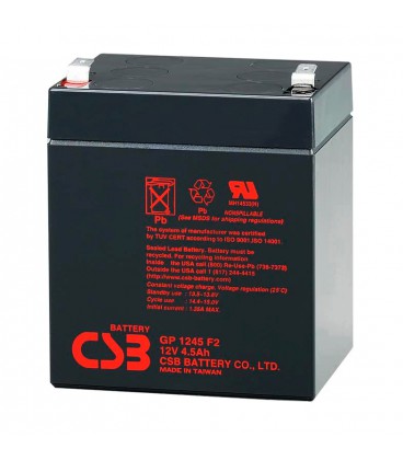 Акумуляторна батарея CSB GP1245F2, 12V 4.5Ah (90х70х100 (108)) Q10