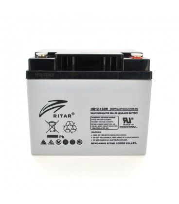 Аккумуляторная батарея AGM RITAR HR12150W, Gray Case, 12V 40.0Ah ( 198 х 166 х 169 (169 ) 12.40kg Q1/48