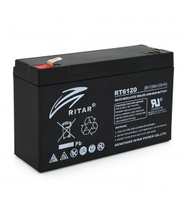Акумуляторна батарея AGM RITAR RT6120A, Black Case, 6V 12Ah ( 150 х 50 х 93 (99) ) Q10