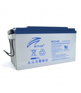 Акумуляторна батарея AGM RITAR DC12-65, Gray Case, 12V 65Ah ( 350 х 167 х 182 ) Q1