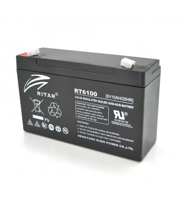 Акумуляторна батарея AGM RITAR RT6100, Black Case, 6V 10Ah (150 х 50 х 93 (99)) Q10