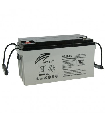Акумуляторна батарея AGM RITAR DC12-80, Gray Case, 12V 80Ah  ( 350 x 167 x 182 ) Q1