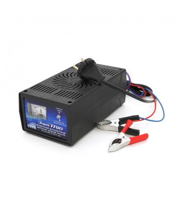 Трансформаторное зарядное устройство ТР-10 для аккумулятора 12V, емкость АКБ 32-120А/ч, ток заряда 7A, амперметр+охлаждение