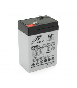 Акумуляторна батарея AGM RITAR RT650, Gray Case, 6V 5Ah (70х47х99 (107)) Q20