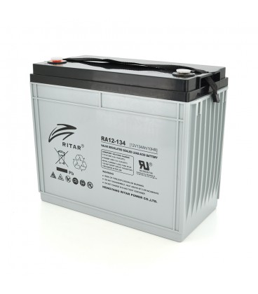 Акумуляторна батарея AGM RITAR RA12-134, Gray Case, 12V 134.0Ah ( 340 x 173 x 287 ) Q1