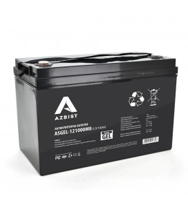 Акумулятор AZBIST Super GEL ASGEL-121000M8, Black Case, 12V 100.0Ah ( 329 x 172 x 215 ) Q1/36