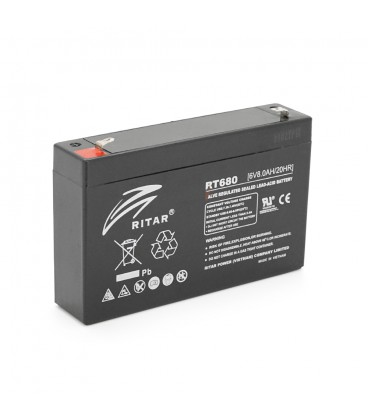Акумуляторна батарея AGM RITAR RT680, Black Case, 6V 8Ah (151х34х94 (100)) Q10