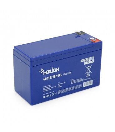 Аккумуляторная батарея MERLION ORBUS GLO1272F2 12 V 7,2Ah ( 150 x 65 x 95 (100) , 2.1kg BLUE Q10/480