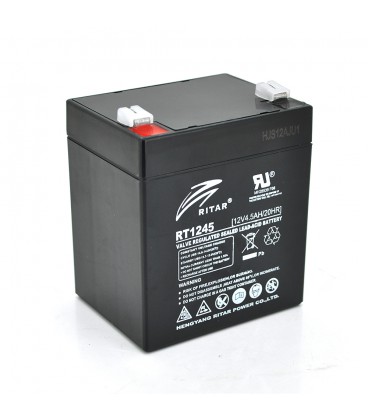 Акумуляторна батарея AGM RITAR RT1245B, Black Case, 12V 4.5Ah ( 90 х 70 х 101 (107) ) Q10