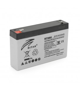 Акумуляторна батарея AGM RITAR RT680, Gray Case, 6V 8Ah (151х34х94 (100)) Q10