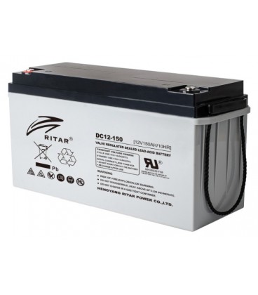 Акумуляторна батарея AGM RITAR DC12-150, Gray Case, 12V 150Ah (483х170х241), Q1/24