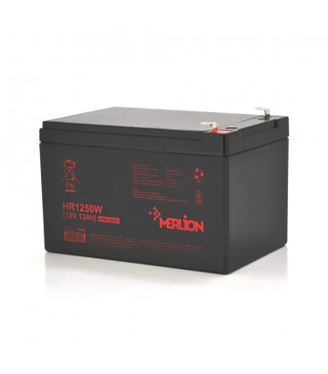 Акумуляторна батарея MERLION HR1250W, 12V 13Ah Black ( 152 х 99 х 95 (100) ), Q6