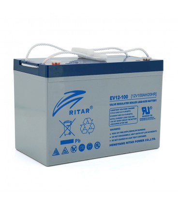 Тягова акумуляторна батарея RITAR EV12-100,12V 100Ah, M8 ( 307 х 169 х 210(215) ), Q1