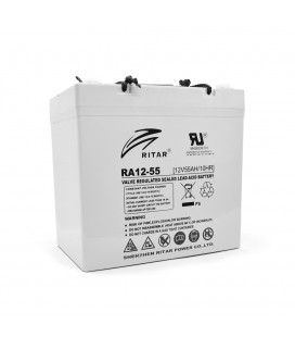 Акумуляторна батарея AGM RITAR RA12-55, Gray Case, 12V 55.0Ah ( 229 x 138 x 211 (216) ) Q1