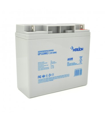 Акумуляторна батарея MERLION AGM GP12200L5 12 V 20 Ah ( 181 x 76 x 166 (168) ), 5,4 kg, Grey, Q4/192
