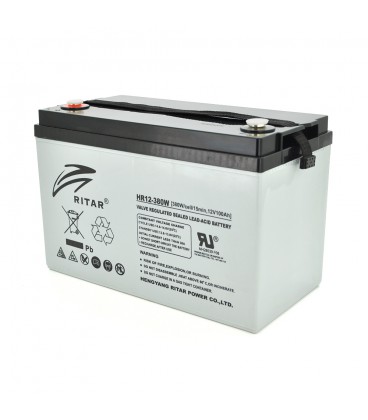 Акумуляторна батарея AGM RITAR HR12380W, Gray Case, 12V 100.0Ah ( 328 х 172 х 215 (220 )) 30.50kg Q1/36
