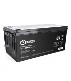 Акумуляторна батарея EUROPOWER AGM EP12-200M8 12V 200Ah (522 x 240 x 219) Black Q1/18