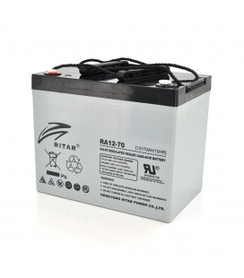 Акумуляторна батарея AGM RITAR RA12-70, Gray Case, 12V 70.0Ah (350 x 167 x 182)