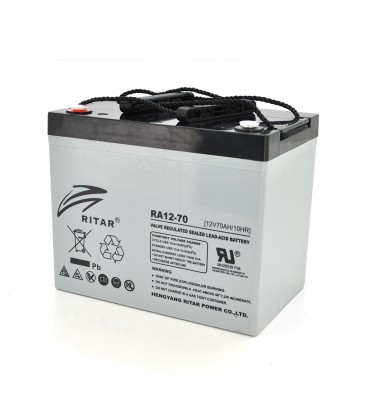 Аккумуляторная батарея AGM RITAR RA12-70, Gray Case, 12V 70.0Ah ( 350 x 167 x 182 ) Q1