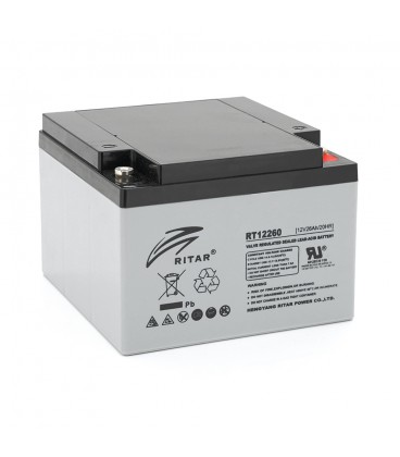 Акумуляторна батарея AGM RITAR RT12260, Gray Case, 12V 26.0Ah  (166 х 178 х125 ) Q1