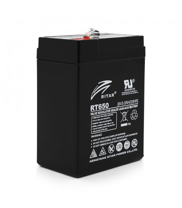 Акумуляторна батарея AGM RITAR RT650, Black Case, 6V 5Ah (70х47х99 (107)) Q20