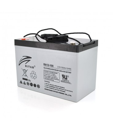Акумуляторна батарея AGM RITAR RA12-100S, Gray Case, 12V 100.0Ah ( 307 x 169 x 215 ) Q1