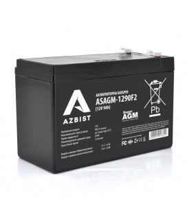 Акумулятор AZBIST Super AGM ASAGM-1290F2, Black Case, 12V 9.0Ah (151 х 65 х 94 (100) ) Q10/420