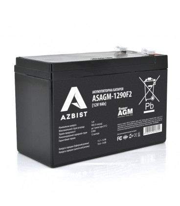 Акумулятор AZBIST Super AGM ASAGM-1290F2, Black Case, 12V 9.0Ah (151 х 65 х 94 (100) ) Q10/420