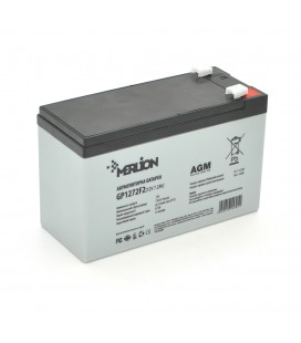 Акумуляторна батарея MERLION AGM GP1272F2 12 V 7,2 Ah (150 x 65 x 95 (100)) 2,0 кг Black/White Q10