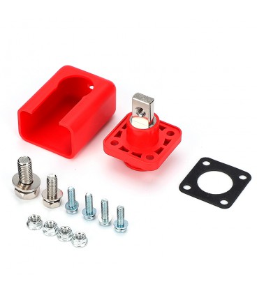 Корпусна прохідна клема 150A-A, М8-M6, 150A, 600V, ≤0,6 мОм, мідь, IP54, Red