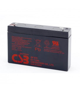 Акумуляторна батарея CSB GP672, 6V 7.2Ah (151х34х100мм), 1.22kg