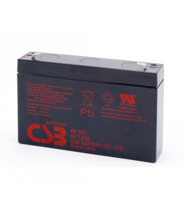 Акумуляторна батарея CSB GP672, 6V 7.2Ah (151х34х100мм), 1.22kg