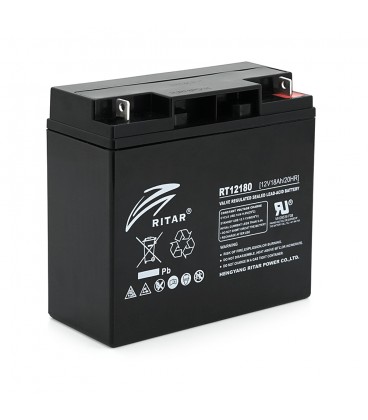 Аккумуляторная батарея AGM RITAR RT12180BL5, Black Case, 12V 18.0Ah (181х77х167 ) Q4