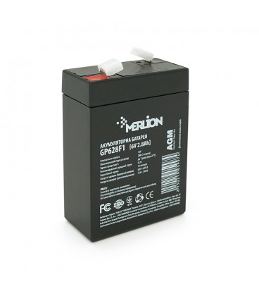 Акумуляторна батарея MERLION AGM GP628F1 6 V 2,8Ah ( 67 x 35 x 100 (105) ) Q20
