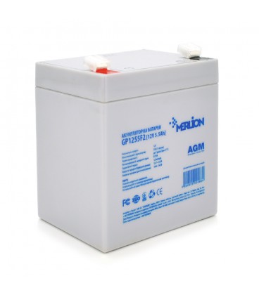 Акумуляторна батарея MERLION AGM GP1255F2, 12V 5,5Ah  ( 90 х 70 х 100 (105) ) Q10