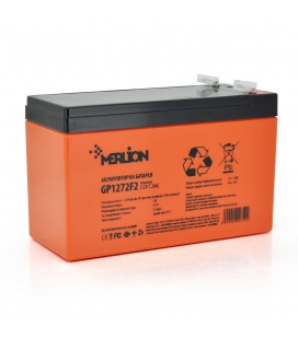 Акумуляторна батарея MERLION AGM GP1272F2 PREMIUM 12 V 7,2 Ah ( 150 x 65 x 95 (100) ) Orange Q10/420