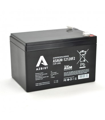 Акумулятор AZBIST Super AGM ASAGM-12120F2, Black Case, 12V 12.0Ah (151х98х 95 (101) ) Q6/192