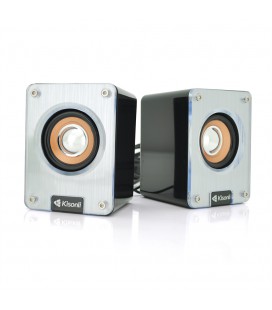 Колонки 2.0 Kisonli K200, для ПК и ноутбука, USB + 3.5mm, 2x3W, 20Hz- 20KHz, Silver, BOX, Q50