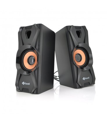 Колонки 2.0 Kisonli U-9003, для ПК і ноутбука, USB + 3.5mm, 2x3W, 20Hz- 20KHz, Black, BOX, Q40