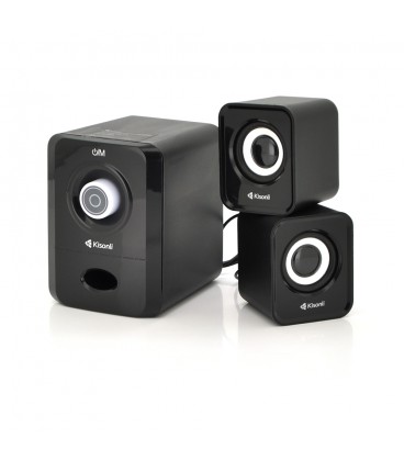 Колонки 2.1 Kisonli U-2900BT, для ПК и ноутбука, USB + 3.5mm, 5W+2x3W, 20Hz- 20KHz, с сабвуфером, bluetooth, Black, BOX, Q40