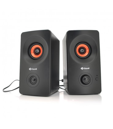 Колонки 2.0 Kisonli AС-9002BT, для ПК и ноутбука, питание 220V + jack 3.5mm, 2x3W, 20Hz- 20KHz, со встроенным усилителем, blueto