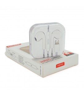 Універсальні навушники-вкладиші iKAKU KSC-697 HAOYUN з мікрофоном (Lightning), White, Bох