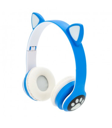 Бездротові навушники Bluetooth Cat Ear VZV-28M Led, Blue