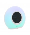 Колонка Kisonli Q6B Bluetooth 5.0, 1х5W, 3600mAh, USB/TF/FM/BT/LED/Clock/RGB Light, DC: 5V/1A, BOX, Silver, Q30