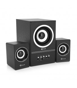 Колонки Kisonli U-2700BT, 5W+2x3W, USB/TF/BT/FM/AUX, с сабвуфером, DC: 5V, Black, BOX, Q16
